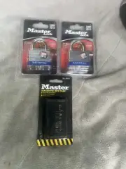 2 Pack Master Lock 15/16in 24 mm Laminated Steel Padlock New 1D W/bonus Hide Key