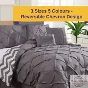 Ramesses 7 Piece Pinch Pleat Comforter Set | Pintuck Quilt Bedding Cover Set