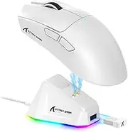 ATTACK SHARK X11 Lightweight Wireless Gaming Mouse with RGB Charging Dock,Tri-Mode-2.4G/USB-C Wired/BT,Up to 22K DPI,PAW3311 Optical Sensor,HUYU Switch, 5 programmable Buttons for PC/Mac(White)