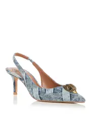 Kurt Geiger London Women's Belgravia Denim Patchwork Slingback Pumps