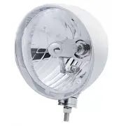 Stainless Steel 7" "REBEL" Headlight with Crystal H4 Halogen Bulb