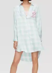 NEW PETER ALEXANDER CHECK GRID NIGHTIE VISCOSE FLANNELETTE BLUE WHITE M P$99.95