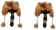 [WRITWAA] Little Raccoon Ear Hat Barrettes Sunscreen Animal Stamps Animal Party Favors Travel Turtle Keychain Alligator Hairpins Christmas Key Hanging Decoration Plush Coffee Polyester Fiber