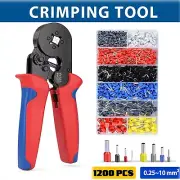 1200 Ferrule Bootlace Crimper Crimping kit 0.25-10mm² Wire Cord End Ratchet Tool