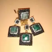 Genuine Jade Turkish set 4pcs hypoallergenic Adjustable Ring CZ Toumaline