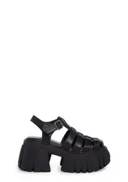 [Club Exx] Magnetic Vibes Platform Sandals - Black