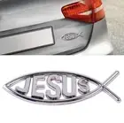 Silver 3D Sticker Jesus Fish Symbol Badge Car Decorating Craft