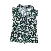 NEW Tommy Hilfiger Women's Multicolor Rayon Blouse L Floral V Neck Sleeveless