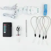 Shock Set E-Stim 4 Rings Pads Plug Host Electro Pulse Torpedo Therapy Enhance+