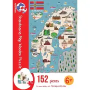 Scandinavia Map Wooden Jigsaw Puzzle for Children and Adults - 152-Piece
