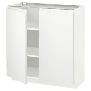 METOD base cabinet with shelves/2 doors, white/Voxtorp matt white, 80x37x80 cm