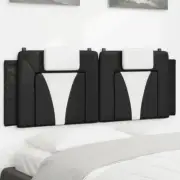 Stylish Black and White Faux Leather Headboard Cushion 137cm Double Size