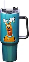 Spoontiques - Stainless Steel Travel Mug with Handle - 40 oz Capacity - Double Wall Stainless Steel with Sliding Lock Travel Lid - 11” Tall - Scooby Doo