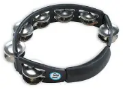 LP Cyclops Steel Jingle Tambourine, Black, Hand Held LP150
