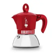 Bialetti Moka Induction Exclusive – Red Gloss Finish – 2 or 4 Cup Stovetop Coffe
