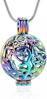 DOTUIARG Tree of Life Cremation Locket Necklace for Ashes Inside Memorial Urn Jewelry of Loved Ones Keepsake Pendant