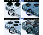 For iPhone 14/14 Plus Metal Camera Lens Glass Screen Protector - Blue