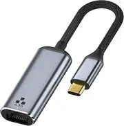 tunghey USB-C to Ethernet Adapter 2.5 Gigabit, Blazing Fast Network Adapter 2.5G (Thund-erbolt 4/3 Compatible), Sturdy Aluminum USB 4 to RJ45 Adapter, for Ma-cBook Pro/Air, Laptops, PC, and More