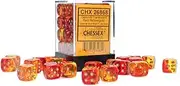 Chessex Gemini Translucent Dice Set 36 12mm Dice Red and Yellow with Gold