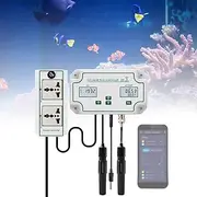 Water Quality Monitor, Water Quality Tester with Double Controller, WiFi PH EC Temp Meter with Digital LCD Display, Smart Water Testing Meter for Pool, Drinking Water, Aquariums