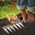 AU Garden Rake Metal Harrow Gardening Weeding Rake Farm Tool (6 teeth)