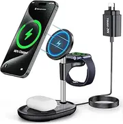 TOUGH ON 3 in 1 Wireless Charging Station for Apple MagSafe Charger Magnetic Wireless Charging Stand for iPhone 16 15 14 13 12 Pro/Pro Max/Plus/Mini AirPods 2/3/Pro iWatch Ultra10/9/8/7/SE/6/5/4/3/2