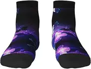 [JBYJBX] White Purple Butterflies Print Adult Socks Womens Mens Workout Thermal Cozy All-Season Gift Holiday Articles Use