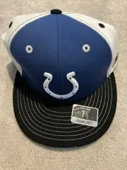 Rare Indy Indianapolis Colts Reebok 7 1/2 Fitted Lids New Blue White Hat Cap