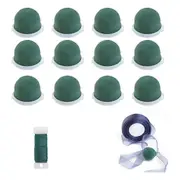 12 Pcs Mini Round Floral Foam Holder,Green Dry and Wet Florist Flower Block Craft Arrangement Suppli Photo Color