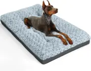 POCBLUE Deluxe Washable XL Dog Bed Dog Crate Mat 42 Inch Comfy Fluffy Kennel Pad