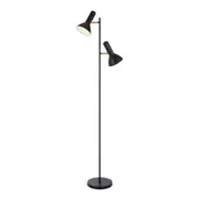 Hyvik Matt Black Twin Lights Floor Lamp