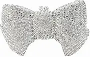 [DJBM] Sweet Bow Rhinestone Crystal Evening Clutch Diamond Evening Bags Purses and Handbags for Women Formal Party Wedding