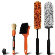 Car Wheel Brush Kit, 4PCS Microfiber Wheel Cleaner Brush, Soft & Scratch-Free