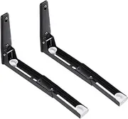 Microwave Oven Wall Mount Shelf with Anti-Slide Rubber Pads - Wall Mounted Microwave Shelf | Stainless Steel miicro Oven Wall Stand | Microwave Kit|8 X 8.5 Inches Foldable Thickened Oven Stand Holder