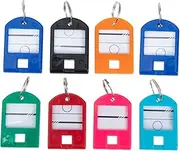 TOGEVAL 25Pcs Keychain Tags Key Labels for Identification Sturdy Split Ring Keychain Accessories Portable Keyring Name Tags for Home and Office Use