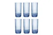 BORMIOLI ROCCO AMERICA 20s 490ml LONG DRINK GLASSES SET 6 -SAPPHIRE