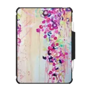 iPad Air 11-inch (M2/M3) Impact Folio Case DANCE OF THE SAKURA - Lovely Floral Abstract Japanese Cherry Blossoms Flowers Girlie Sweet Spring Nature Romantic Feminine Peach Blue Painting