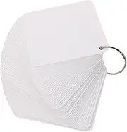 CAXUSD 1set Blank Index Cards Rings DIY Study Flashcards for School Smooth Writing Surface Double-Sided for Creativity for Note Taking Metal Binder Rings