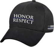 Black Honor Respect Thin Blue Line USA Flag Support Police Baseball Cap