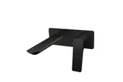 RUSHY Square Black Wall Mixer with Spout