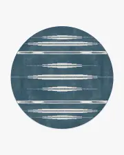 245' Round | Machine Washable Runner Rug | Kid & Pet Friendly | Indoor Rug | Raye Indigo & Ivory Rug | Ruggable