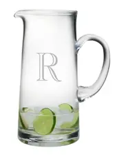 Susquehanna Glass Monogrammed 60oz Engraver Tankard Pitcher, (A-Z)