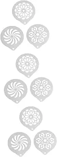 Abaodam 3sets DIY Cappuccino Latte Milk Art Stencils Decorate Cookies Cakes Art Stencil Templates 3pcs*3