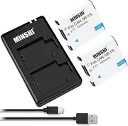 MINSHI NB-11L、NB-11LH Battery Compatible with Canon NB-11L (2 Pack) Batteries and Charger Kit 3.7V,1000mAh High Efficiency Battery