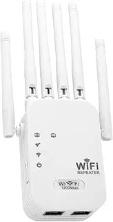 WiFi Extender Signal Booster,WiFi Booster with Dual Band (5GHz/2.4GHz) 1200Mbps WiFi Extenders Signal Booster for Home,WiFi Repeater with Ethernet Port Covers up to 10000sq ft and 55 Devices (White)