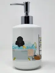 Toy Black Poodle Ceramic Soap Dispenser Hand Soap Dispenser Pump Bottles for