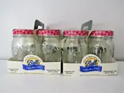 8 Vintage Ball collection elite 1 Pint Standard Jars & dome Lids Red Gingham