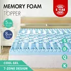 Memory Foam Mattress Topper 7 Zone COOLING GEL Queen King Double Single 5/8cm AU