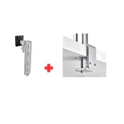 Atdec AWMS-1340 130mm Arm + 400mm Post / 12kg (26.5lb) Flat Screens, 10kg (22lb) Curved Screens + F Clamp Desk Fixing, Silver