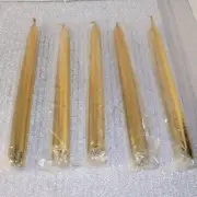 Taper Gold Candle Candlesticks 10" Metallic (Set of 5) Made in Italy